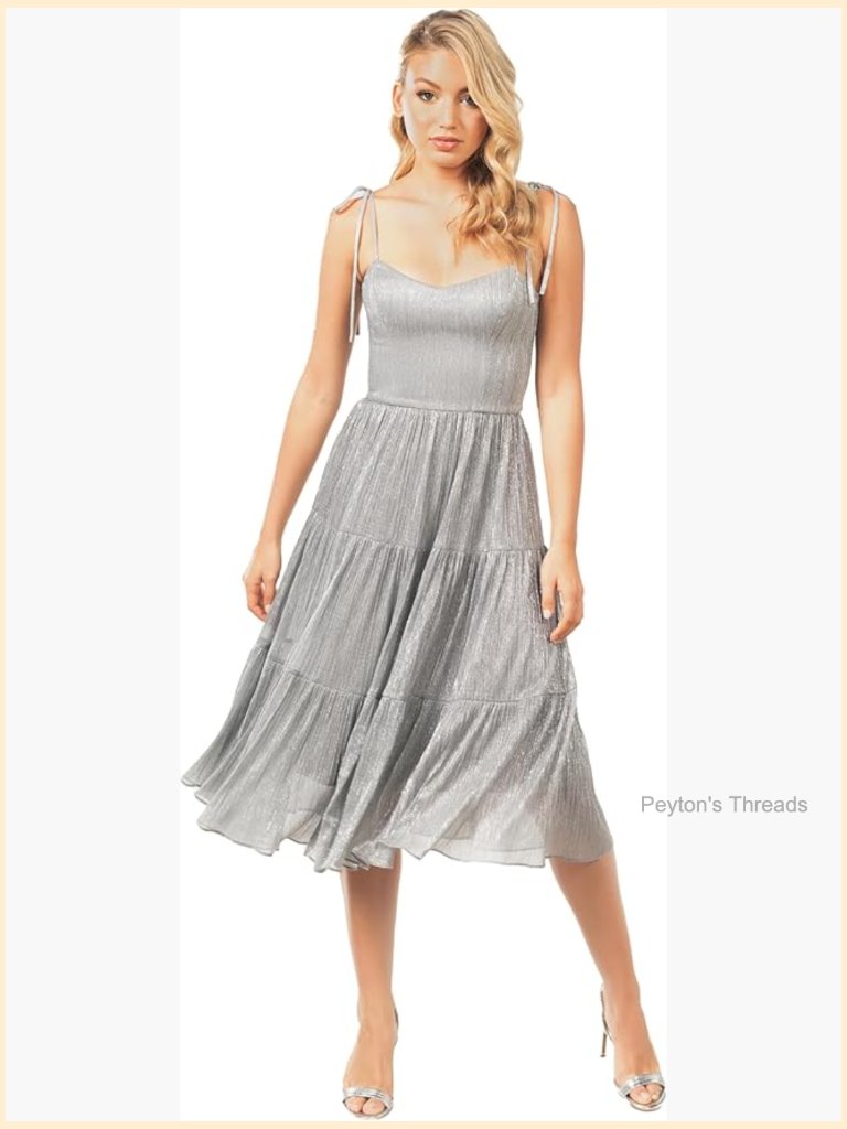Fit And Flare Midi Dress With Sweetheart Neckline